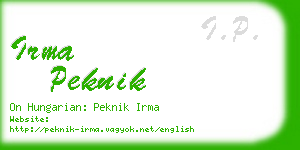 irma peknik business card